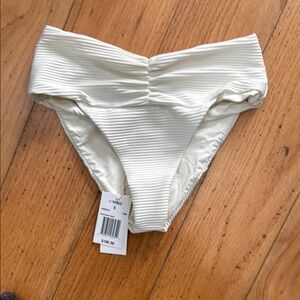 NWT L*space White Ribbed Bikini Bottoms